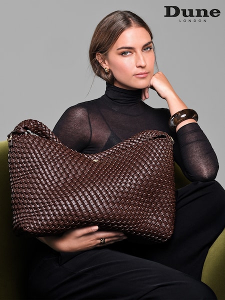 Dunkelbraun - Dune London Deliberate Large Woven Slouch Bag (F63523) | CHF 209