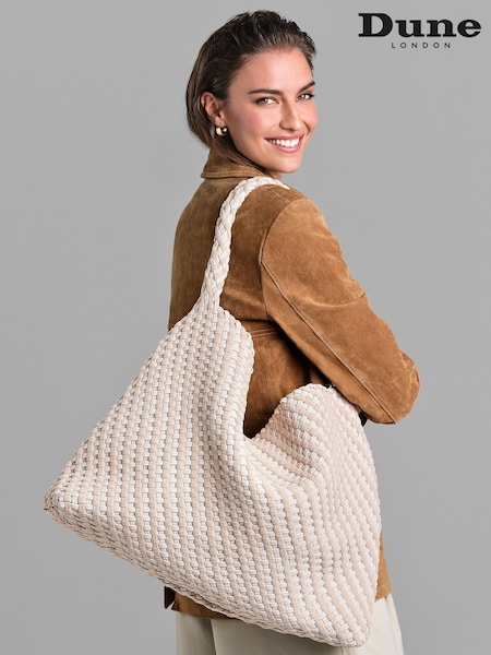 Dune London Cream Deliberate Xl Xl Woven Slouch Bag (F63525) | kr2 128