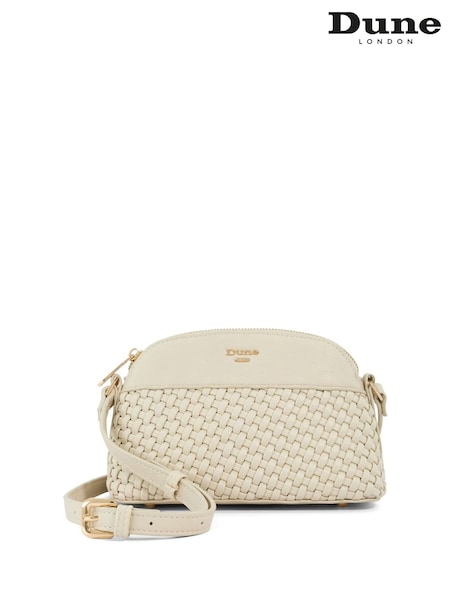 Dune London Cream Distinct Mini Woven Cross-Body Bag (F63532) | €104