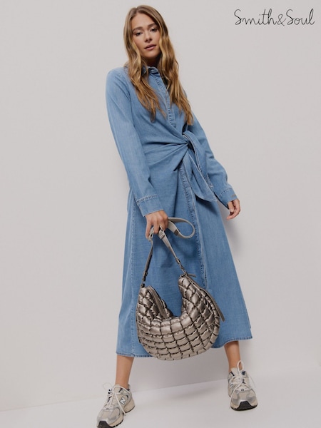 Smith & Soul Blue Denim Midi Shirt Dress (F63579) | R$ 1,380