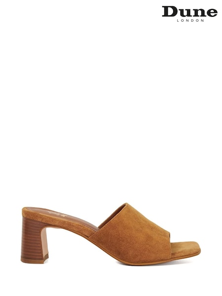 Dune London Brown Jule Mule Soft Upper Heeled Sandals (F63688) | €117