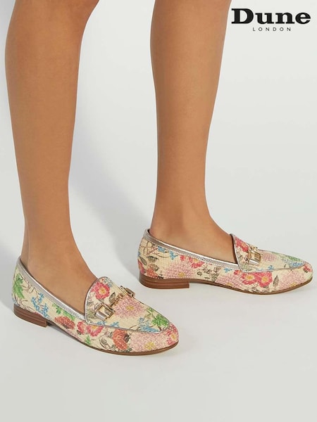 Dune London Natural cream Regular Fit Glair Branded Snaffle Leather Trim Shoes (F63716) | €127