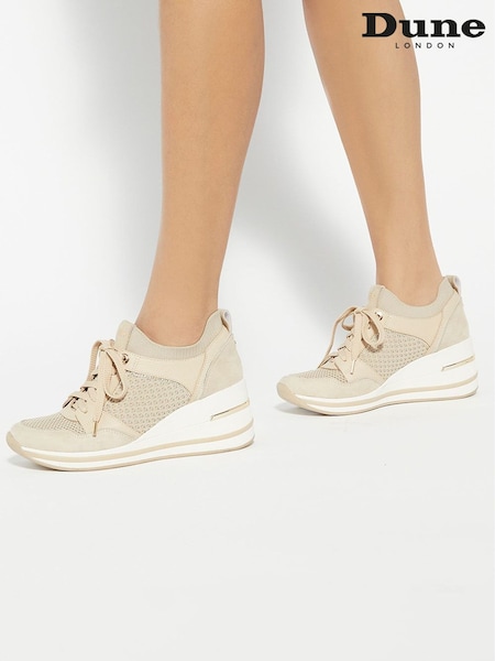 Кремовый - Dune London Side Zip Eiline Wedge Trainers (F63722) | €144