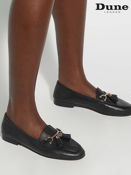Temno siva črna - Dune London Flexible Sole Graysons Tassel Leather Loafers (F63755) | € 117