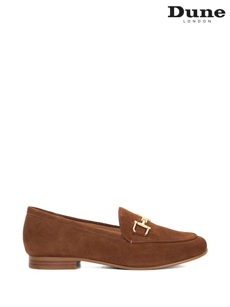 Dune London Brown 1 Regular Fit Glair Branded Snaffle Leather Trim Shoes (F63759) | €118