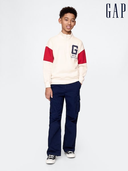 Gap Cream Vintage Soft Half-Zip Logo Pullover (4-13yrs) (F63784) | €61