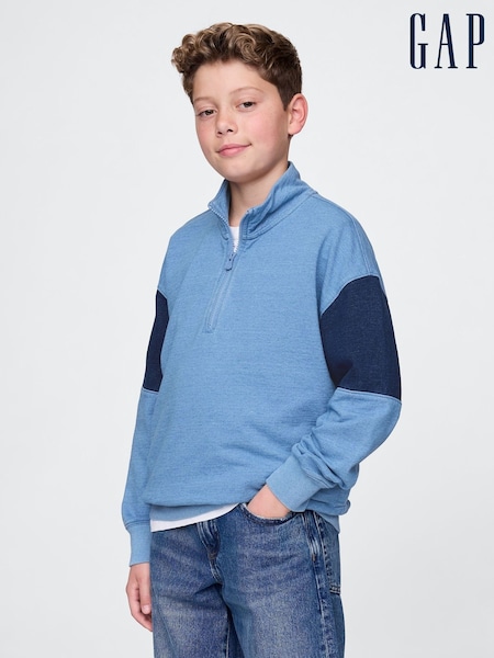Gap Blue Vintage Soft Half-Zip Logo Pullover (4-13yrs) (F63786) | €61