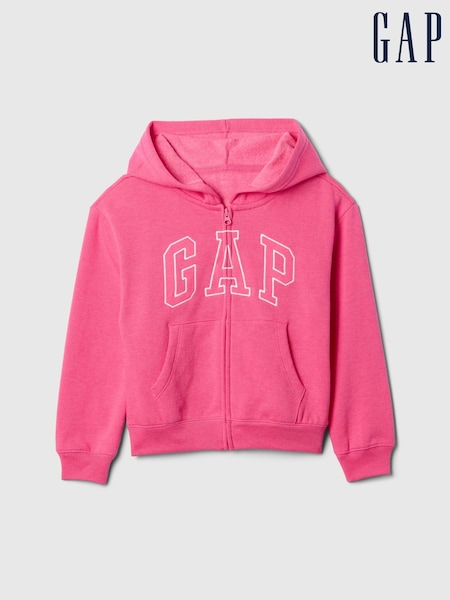 Розовый - Gap Zip Up Logo Hoodie (4-13yrs) (F63875) | €33