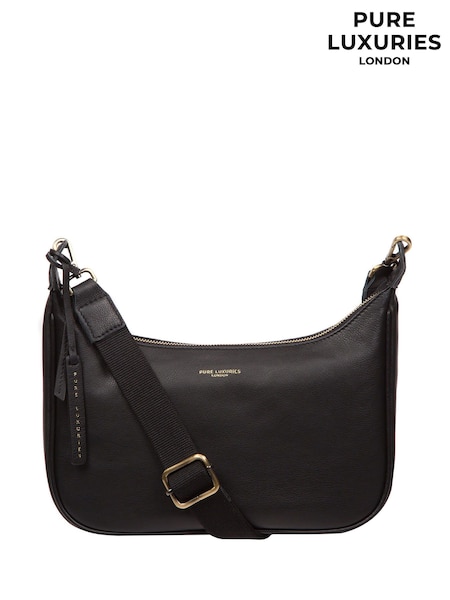 Pure Luxuries London 'Lancaster' Leather Cross-Body Black Bag (F63879) | 2,704 UAH