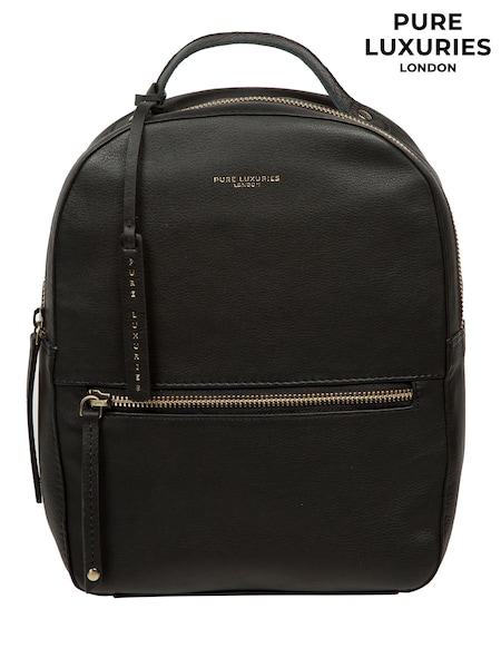 Pure Luxuries London 'York' Leather Black Backpack (F63899) | ₪246