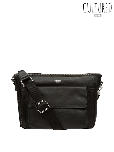 Cultured London 'orly' Leather Cross-body Black Bag (F63906) | kr950