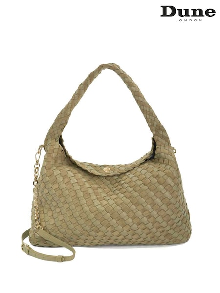 Dune London Green Deliberate Large Woven Slouch Bag (F63916) | €164