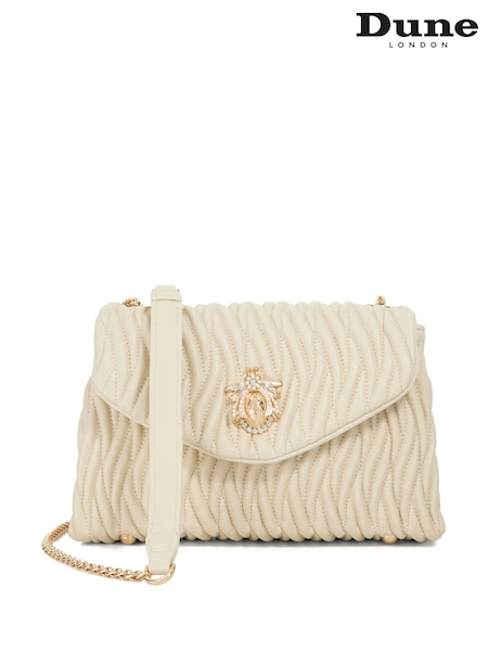 Dune London Cream Darling Bug Quilt Shoulder Bag (F63929) | €203