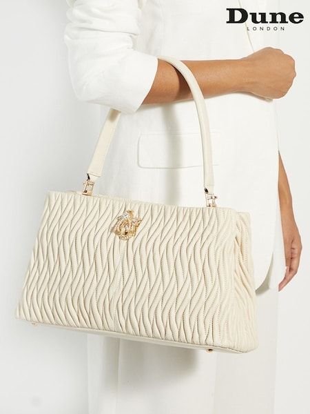 Dune London Cream Large Darla Wave Quilt Bag (F63932) | €228