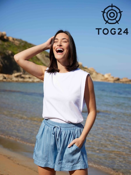 Tog 24 White Womens April 100% Cotton Vest (F63956) | AED140
