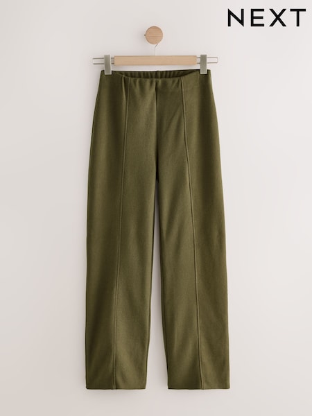 Verde oliva - Supersoft Cosy Rib Wide Leg Knitted Trousers (F64044) | R$ 260