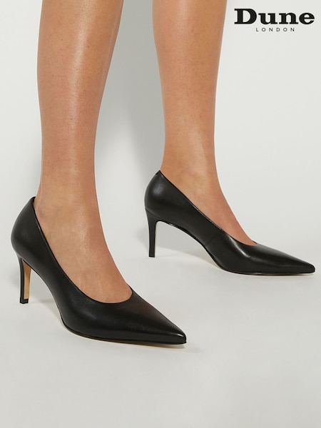 Dune London Black Aspiring High Cut Court Heels (F64058) | €152