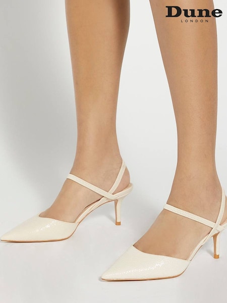 Dune London Cream Wide Fit Classical Elasticated Open Courts (F64091) | €104