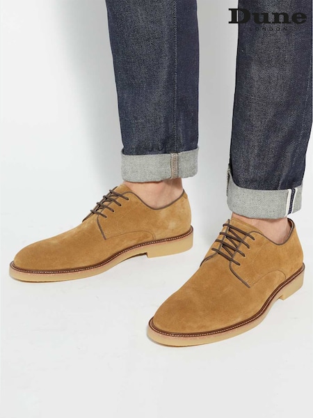 Dune London Brown Light Banford Crepe Sole Gibson Shoes (F64120) | €138