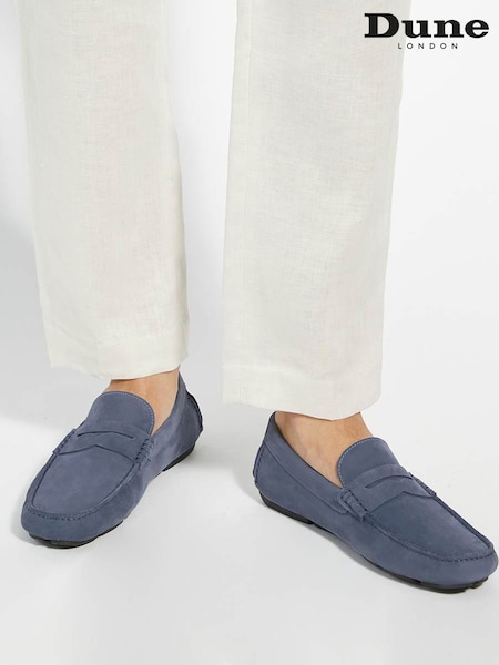 Dune London Blue Navy Bradlay Saddle Driver Shoes (F64126) | kr1 414
