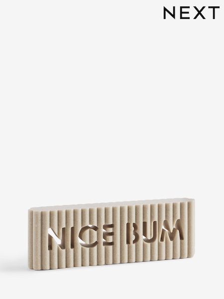 Natural Nice Bum Rib Word Block Ornament (F64144) | €18