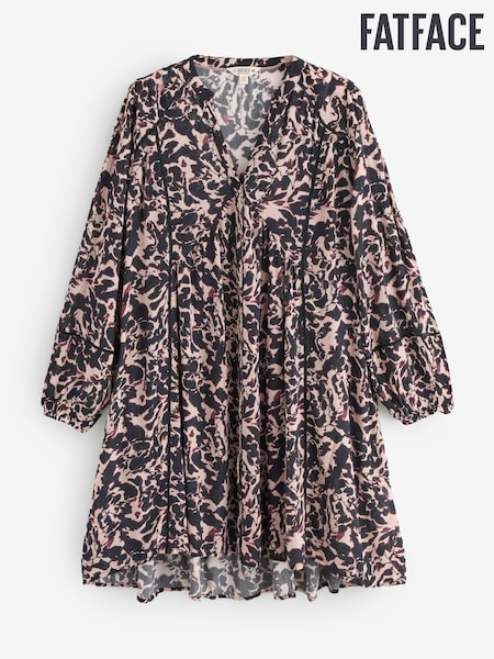 FatFace Steph Black Animal Swirl Petite Dress (F64155) | AED379
