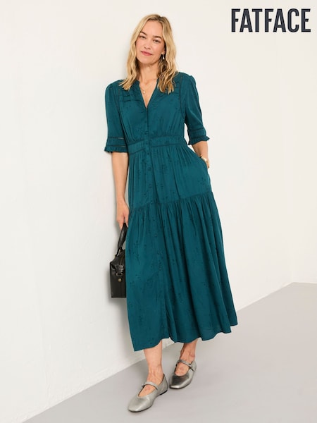 FatFace Embroidered Midi Dress (F64160) | R$ 740