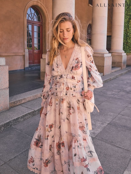 Allsaints Zora Midi 100% Cotton Dress (F64189) | €389