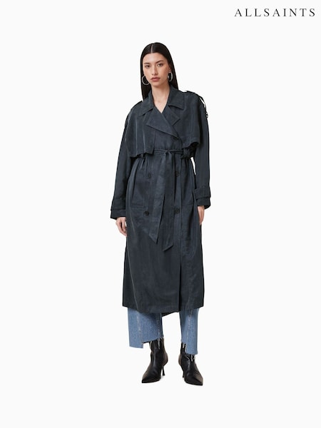 AllSaints Blue Linnie Trench Coat (F64231) | €396