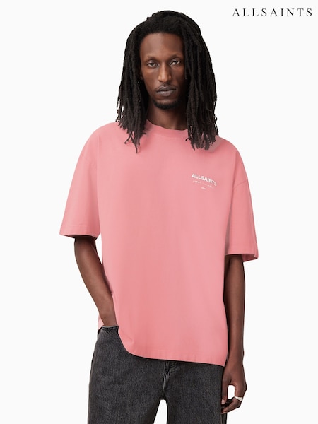 AllSaints Pink 100% Organic Cotton Underground Crew Neck T-Shirt (F64242) | € 92