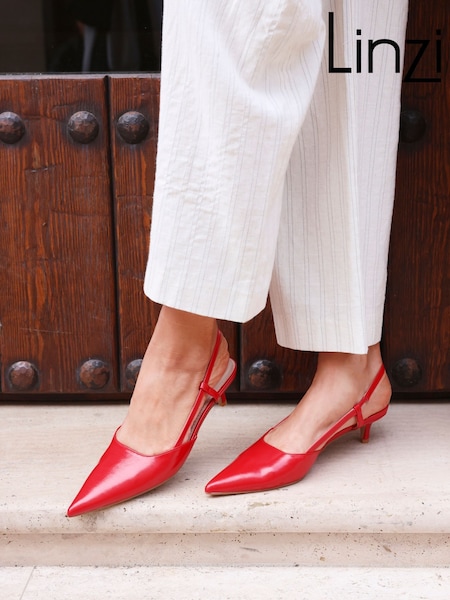 Linzi Red Refined Slingback Court Heels (F64281) | €45