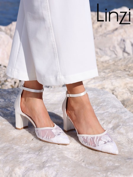 Linzi Cream Essence Floral Lace Court Heels (F64289) | 238 QAR