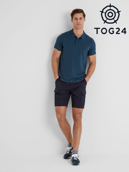 Tog 24 Blue Mens 100% Cotton Saul Polo Shirt (F64382) | 139 QAR