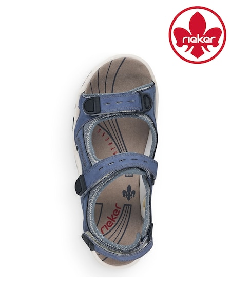 Rieker Womens Blue Hook & Loop Sandals (F64426) | €88