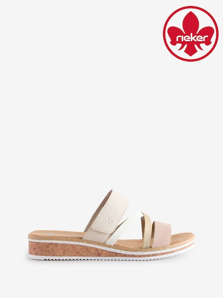 Rieker Womens Cream Hook & Loop Sandals (F64427) | R$ 590