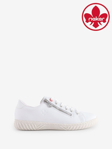 Rieker Womens Zipper White Shoes (F64429) | €107
