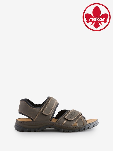 Rieker Mens Hook & Loop Brown sandals (F64432) | R$ 660