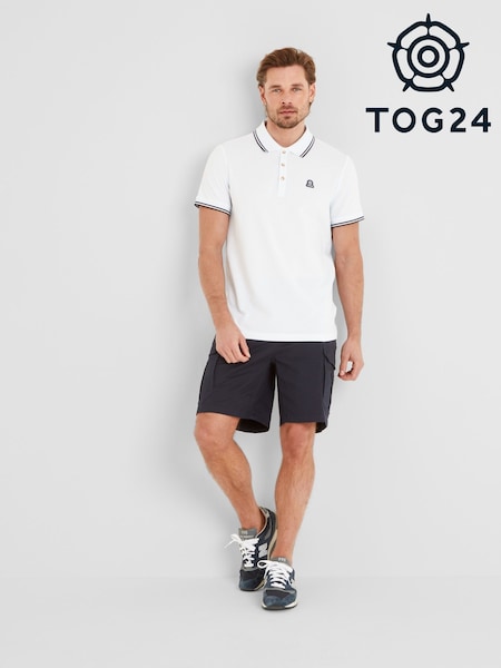 Tog 24 White Mens Biston 100% Cotton Polo Shirt (F64443) | 129 QAR