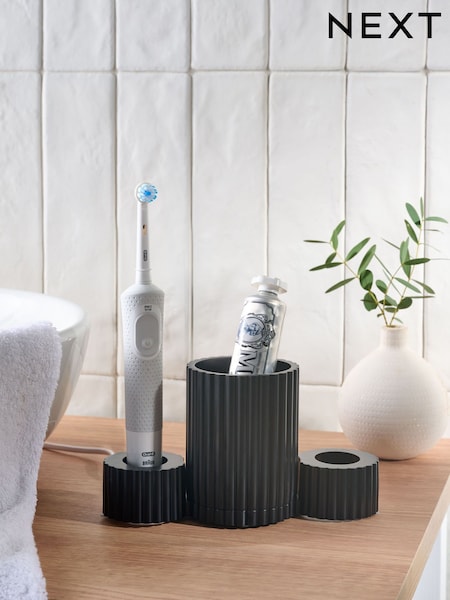 Black Rib Electric Toothbrush Holder and Tidy (F64463) | 2,300 ISK