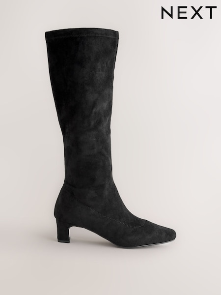 Negro - Forever Comfort® Chisel Toe Knee Sock Boots (F64505) | 77 €