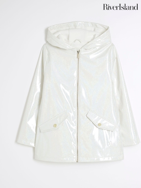 River Island White Girls Glitter Rain Mac (F64551) | €50