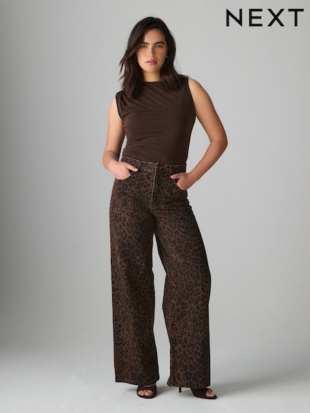 Leopard Print Hourglass Wide Leg Jeans (F64596) | 130 QAR