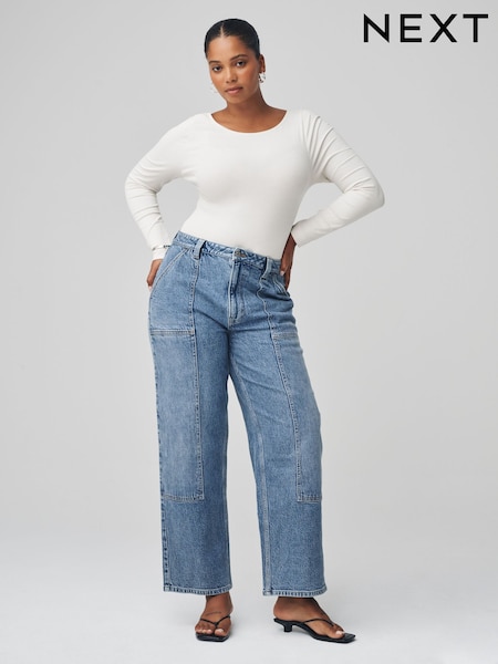 Mid Blue Hourglass Ankle Straight Carpenter Jeans (F64606) | €47