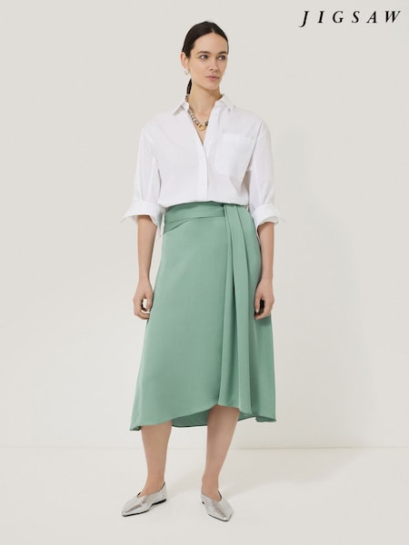 Jigsaw Satin Crepe Waist Detail Skirt (F64660) | ‏679‏₪