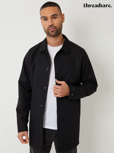 Threadbare Black Showerproof Longline Mac (F64729) | €71