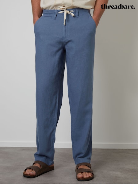Threadbare Blue Linen Blend Trousers (F64730) | 1,802 UAH