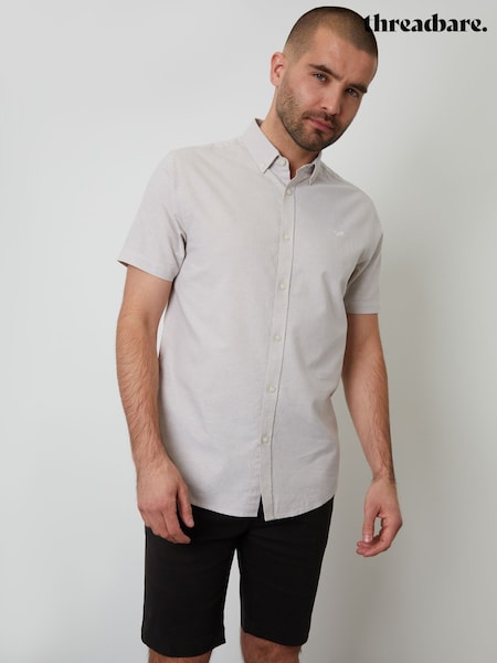Threadbare Natural Oxford Short Sleeve Shirt (F64740) | €31