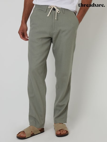 Threadbare Grey Linen Blend Trousers (F64750) | €42