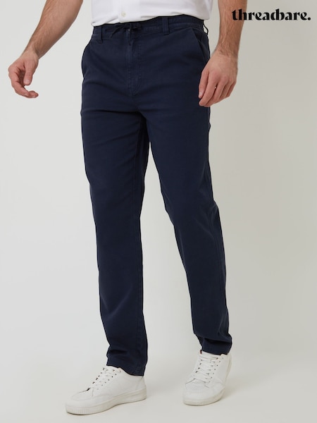 Threadbare Navy Elasticated Waist Regular Fit Chino Trousers (F64751) | €40