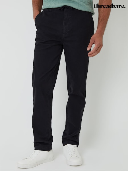 Threadbare Black Elasticated Waist Regular Fit Chino Trousers (F64759) | €40